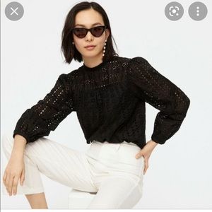 NWT black eyelet top